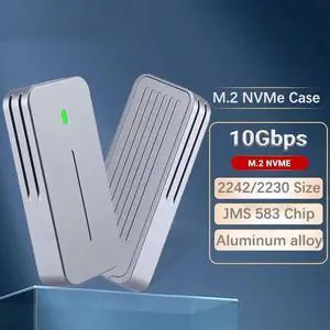 2230 2242 M.2 NVMe SSD Enclosure to USB3.1 Type-A Type C Gen 2 M2 SSD Case 10Gbps External Box for NVMe Black