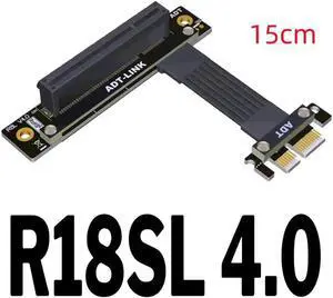 PCI Express 4.0 R18 PCIe X1 To X8 Extension Cable Support Network Card SSD Hard Disk PCI Express 4.0 Riser 8x 1x Grey