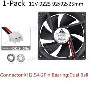 DC 12V 24V 48V Fan 9cm 92mm 9225 92x92x25mm Ultrathin Brushless Axial Cooling Fan 9225 Fan 2Pin Dual Ball USB Fan Grill Net
