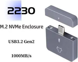 M.2 NVMe 2230 SSD Enclosure USB C Adapter 10Gbps USB3.2 Gen2 External Case Box for M2 2230 NVMe M.2 NVMe 2230 SSD Enclosure USB C Adapter 10Gbps USB3.2 Gen2 External Case Box for M2 2230 NVMe