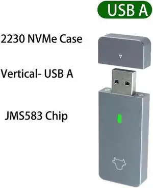 M.2 NVMe 2230 SSD Enclosure USB C Adapter 10Gbps USB3.2 Gen2 External Case Box for M2 2230 NVMe Silver