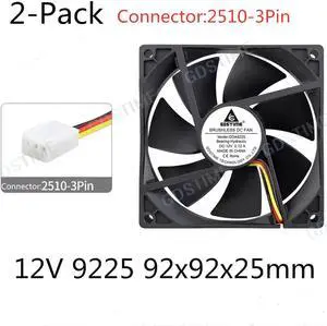 DC 12V 24V 48V Fan 9cm 92mm 9225 92x92x25mm Ultrathin Brushless Axial Cooling Fan 9225 Fan 2Pin Dual Ball USB Fan Grill Net