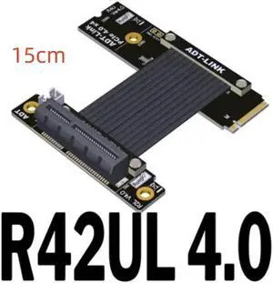 M.2 NVMe To PCIE 4.0 Extender Riser Adapter For PCIe X4 Slot USB, Wireless LAN, SSD, Capture Cards To M.2( SSD, M-key)extension Grey