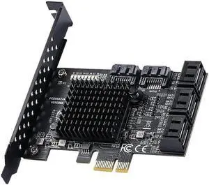 PCIe to 8 Port SATA Expansion Card SATA3 3 6Gb HDD SSD Adapter PCI E Express X1 Controller Extension Riser for Mining