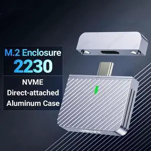 2230 M.2 NVMe Direct-attach SSD Enclosure, USB 3.2 10Gbps In-line Aluminum Solid State Drive With Magnet Protective Case
