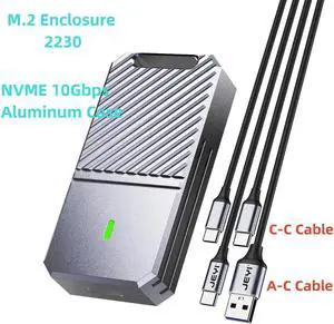 2230 NVMe SSD Enclosure, PCIe USB3.2 10Gbps Aluminum M.2 Case Portable External Solid State Disk Box Supports UASP TRIM