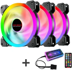12cm RGB Series Case Fan, Wireless RGB LED 120mm Fan,Quiet Edition High Airflow Adjustable Color LED Case Fan For PC Cases 12cm RGB Series Case Fan, Wireless RGB LED 120mm Fan,Quiet Edition High Airflow Adjustable Color LED Case Fan For PC Cases