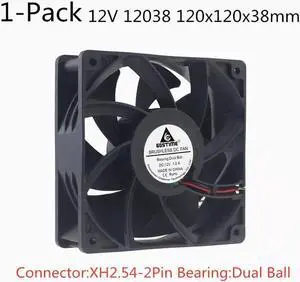 12V Cooling Fan 12cm 120mm 12038 120x120x38mm Big Quiet Brushless Axial Dual Ball Cooler Fan PWM FG 12038 Fan Grill Net
