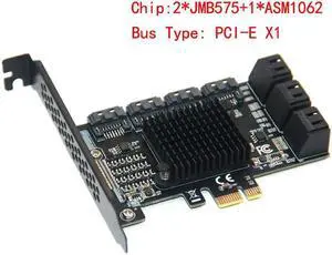 Chi a Mining Riser 10 Port PCIE SATA Card PCI Express SATA Controller PCIE to SATA3 Expansion Card PCI E X4 SATA 3 6Gbps ASM1166
