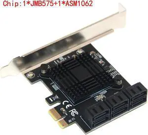 Chi a Mining 6 Port SATA 3 PCI Express Expansion Card PCI-E SATA Controller PCIE 1X to SATA3 6Gb Adapter Add On Card for HDD SSD Pink