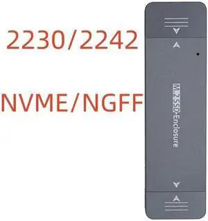 Dual Protocol External USB3.1 Type-A Type-C M2 SATA NVME Enclosure NGFF M.2 to USB 3.1 SSD Adapter Adaptor RTL9210B Grey
