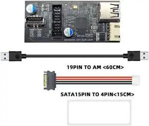 Header 19pin to Type E + 19Pin Motherboard 1 to 2 Splitter USB 3.0 Hub USB Adapter Conector USB 19Pin Connector Extension Cables Grey
