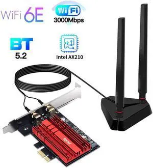 Wi-Fi 6E Intel AX210 Dual Band PCIe Wireless Wifi Network Adapter 2.4G/5G/6Ghz 2400M Wi-Fi Card Bluetooth 5.2 PCI Express Wlan Wi-Fi 6E Intel AX210 Dual Band PCIe Wireless Wifi Network Adapter 2.4G/5G/6Ghz 2400M Wi-Fi Card Bluetooth 5.2 PCI Express Wlan