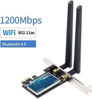 Dual Band AC 1200Mbps Wireless Bluetooth WiFi Card WiFi PCIe Network Adapter 5GHz/2.4GHz PCI Express Network Wlan BT4.0