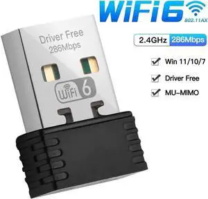Mini USB WIFI 6 Dongle Network Card 802.11ax USB 2.4GHz Wi-Fi Lan Adapter Driver Free For PC Laptop Windows 7 10 11