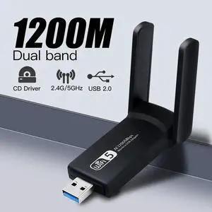 1800Mbps WiFi 6 USB Adapter Wireless Network Card USB 3.0 WiFi6 Dongle USB LAN Ethernet Dual Band 2.4G/5.8G For PC Laptop Win 10 AC1200