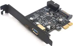 PCI-Express PCI-e To USB 3.1 Type-C Riser Post Card PCIe to USB-C USB3.0+19PIN Front USB Miner Expansion Adapter Card