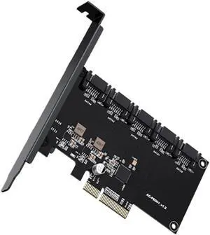 6Gbps SATA 3.0 to PCI-E Controller Card 5Ports SATAIII PCIe Expansion Card PCI Express Adapter Supports RAID