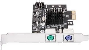 PCIE to 2xPS2 PS/2 Port For PC Keyboard Mouse Adapter Card