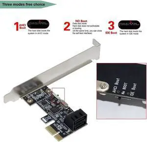 PCI-e to 2 Ports SATA3.0 Expansion Card PCIE To Sata 3.0 Convert Adapter Interface For Ssd Boot System Riser Controller