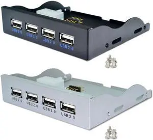 4 Port USB 2.0 Hub USB 2.0 Adapter PC Front Panel Expansion Bracket with 9 Pin Cable For Desktop 3.5 Inch FDD Floppy Bay
