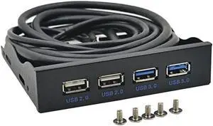 HUB USB 2.0 USB 3.0 4 Port Front Panel USB3.0 Hub Splitter Internal Combo Bracket Adapter for Desktop 3.5 Inch Floppy Bay