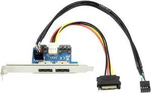 Dual Port SATA to 5V 12V Power Over ESATA USB Port Adapter Convert Expansion Converter Card Connect to 2.5" 3.5" Hard Disk