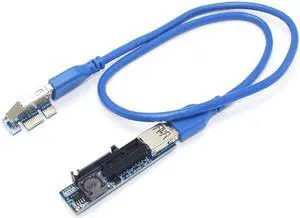PCI-E PCI E Express 1X to 1X Extender Adapter Riser Card USB 3.0 Cable SATA Power for Miner Mining Motherboard PCI-E X1 Slot
