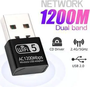 Dual band AC1200 Wifi Adapter USB 1200Mbps Wifi Adapter 5Ghz Antenna USB Ethernet PC Wireless Lan Wifi Dongle AC Wifi Receiver