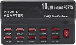 Smart 10 Ports 12 Ports USB Fast Charger Universal Power Adapter USB Charger Adapter