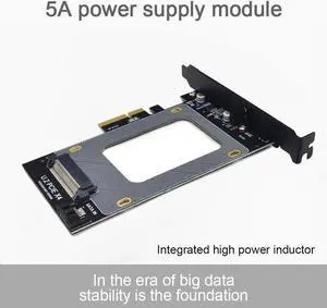 U.2 to PCI-E X4 Riser Card 3.0 SFF-8639 to SSD Extension Adapter U.2 SSD SATA PCI Express Card for 2.5 Inch SATA HDD