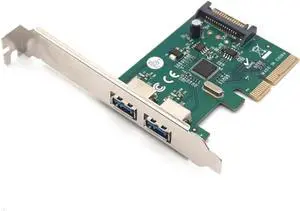 PCI-E to 2 Port USB3.1 10Gbps Type-A Controller Card PCI Express X4 Chipset for ASMedia ASM1142