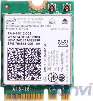 For intel Dual band Wireless-AC 3160 3160NGW NGFF M.2 Wifi Bluetooth 802.11ac 2.4G/5Ghz Laptop Wlan BT 4.0 Combo wireless Card