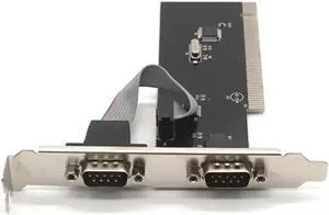 PCI 2 Port Serial Expansion Card PCI to Industrial DB9 COM RS232 Converter Adapter Controller for Desktop PC with Low Bracket