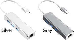 3 Ports USB 3.0 HUB Type C to RJ45 Gigabit Ethernet Network Card Adapter 1000Mbps USB-C USB3.0 HUB Splitter for Macbook Notebook Laptop
