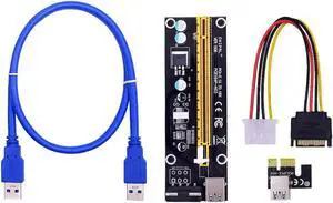 VER006 PCI Express PCI-E Riser Card 60CM USB 3.0 Cable PCIE 1X to 16X Extension Adapter for BTC Miner GPU Mining