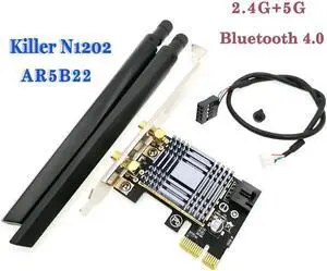 N1202 AR5B22 2.4G 5G Adapter Lightweight Wireless WIFI Network Card Dual Band Multifunction Pcie For Desktop PC Bluetooth 4.0