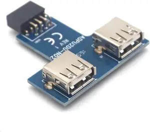 Motherboard USB 2.0 9Pin Female to 2 Port A Female Adapter Converter PCB Board Card Extender Internal PC Case