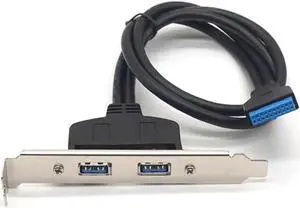 PC Mainboard 20 pin to Dual USB 3.0 Ports Extension Cable Motherboard 20Pin to 2 USB3.0 Panel Bracket Extension Cord