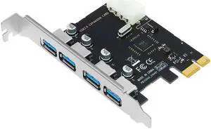 PCIe To 4 Port USB 3.0 HUB PCI Express Expansion Card Adapter 5 Gbps Speed For Desktop PCI Express USB 3.0