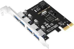 4 Port USB 3.0 PCI-E Expansion Card PCI Express PCIe USB 3.0 HUB Adapter 4-Port USB3.0 Controller USB 3 0 PCI e PCIe Express 1X