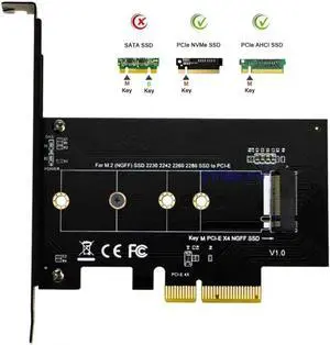 M.2 PCIe Adapter M2 NGFF SSD NVME M Key SATA-based B Key to PCI-e 3.0 X4 X8 X16 2230-2280 size M.2 ssd Controller Converter Card