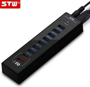 USB Charging Hub 7 Port USB 3.0 Hub With Power Supply 2 port IQ Charging 2.4A USB3.0