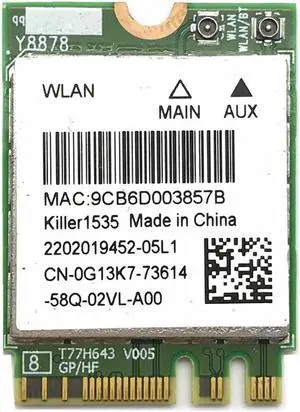 1535 867Mbps killer1535 bluetooth 4.1 NGFF M.2 WiFi Network Card for GE72/GT72/GT80/GS60/GE62P651SE/SG/P650S/T5