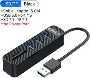 3 Port USB 3.0 2.0 Hub Expander Adapter TF SD Card Reader All In One For PC Computer