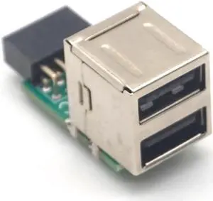 USB 2.0 9Pin Female TO Dual Double 2 Port A Female HUB Adapter Converter Motherboard PCB Board Card Extender Internal PC USB 2.0 9Pin Female TO Dual Double 2 Port A Female HUB Adapter Converter Motherboard PCB Board Card Extender Internal PC