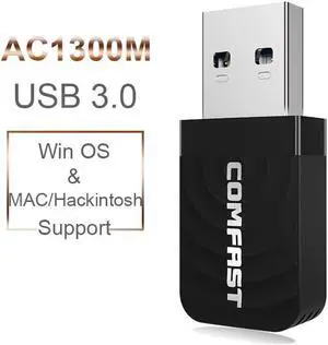 2.4G/5Ghz Dual band 1300Mbps Gigabit USB Mini Portable Unlimited Receiver CF-812AC USB WiFi Adapter For PC/Desktop/Laptop Mac Os