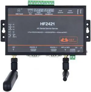 4G Dual Port Serial Server RS232 RS485 RS422 to Ethernet Wifi 4G 3G GPRS Network Converter HF2421