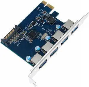 PCIE to 4 Port USB 3.0 PCI-e Adapter PCI Express USB 3.0 4 port HUB 19Pin 5.0Gbps FL1100 chipset Support WIN10 WIN8 MAC OS