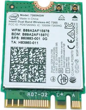 M.2 WiFi Adapter For Intel 7265NGW Dual Band Wireless-AC 7265 1167Mbps 802.11ac 2x2 WiFi Bluetooth 4.2 NGFF M.2 Network Card